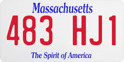 MA license plate 483HJ1