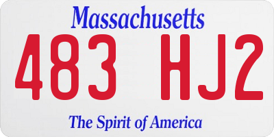 MA license plate 483HJ2