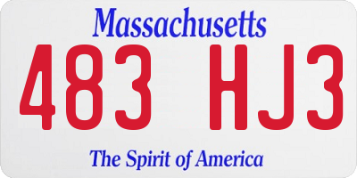 MA license plate 483HJ3