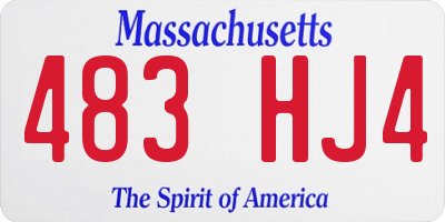MA license plate 483HJ4