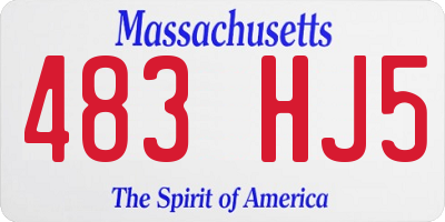 MA license plate 483HJ5