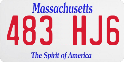 MA license plate 483HJ6