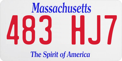 MA license plate 483HJ7