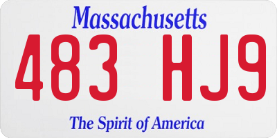MA license plate 483HJ9