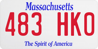 MA license plate 483HK0