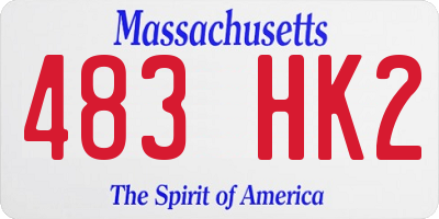MA license plate 483HK2