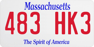 MA license plate 483HK3