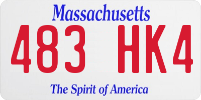MA license plate 483HK4