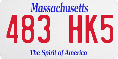 MA license plate 483HK5