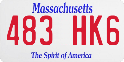 MA license plate 483HK6