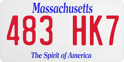 MA license plate 483HK7