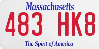 MA license plate 483HK8