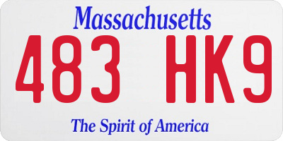 MA license plate 483HK9