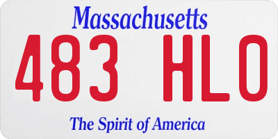 MA license plate 483HL0