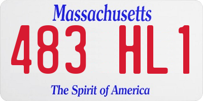 MA license plate 483HL1