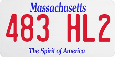MA license plate 483HL2