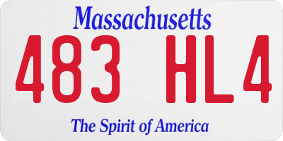MA license plate 483HL4