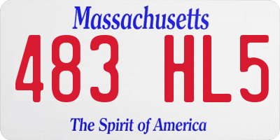 MA license plate 483HL5