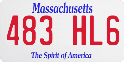 MA license plate 483HL6