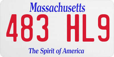MA license plate 483HL9