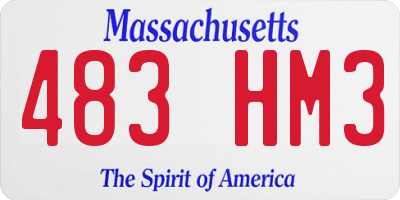 MA license plate 483HM3