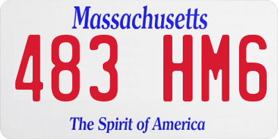MA license plate 483HM6
