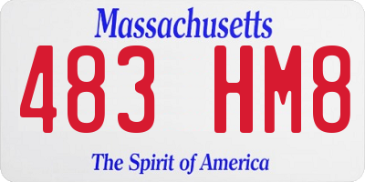MA license plate 483HM8