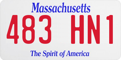 MA license plate 483HN1