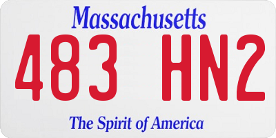 MA license plate 483HN2