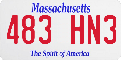 MA license plate 483HN3