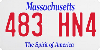 MA license plate 483HN4