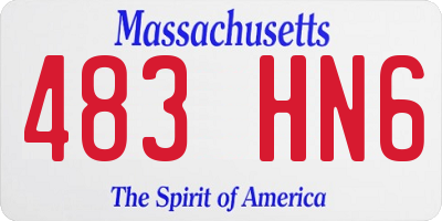 MA license plate 483HN6