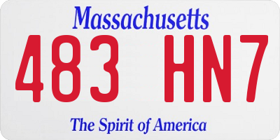 MA license plate 483HN7