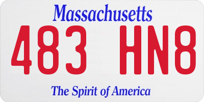 MA license plate 483HN8