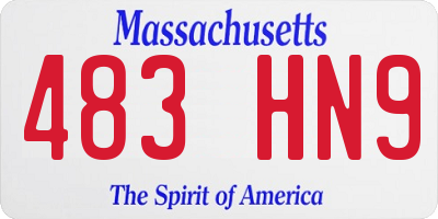 MA license plate 483HN9