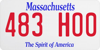 MA license plate 483HO0