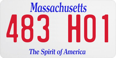 MA license plate 483HO1