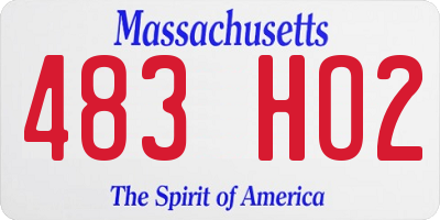 MA license plate 483HO2