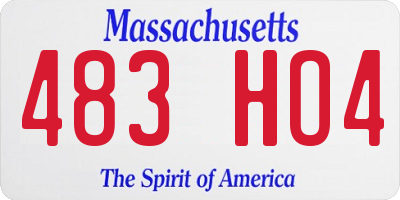 MA license plate 483HO4