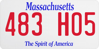 MA license plate 483HO5