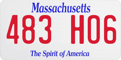 MA license plate 483HO6