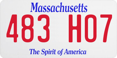MA license plate 483HO7