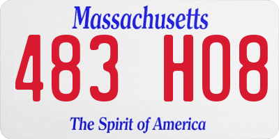 MA license plate 483HO8