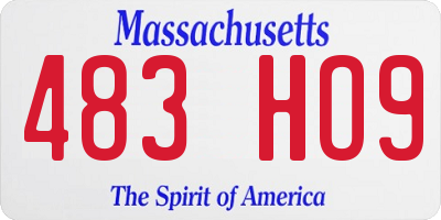 MA license plate 483HO9