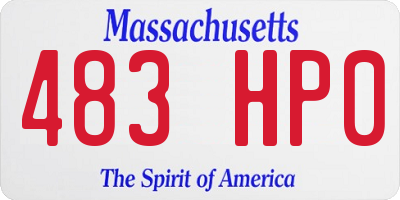 MA license plate 483HP0