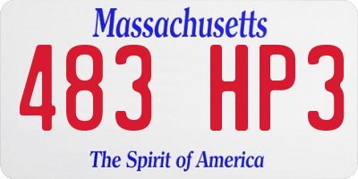 MA license plate 483HP3
