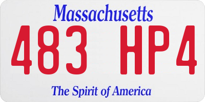 MA license plate 483HP4