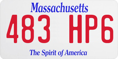 MA license plate 483HP6