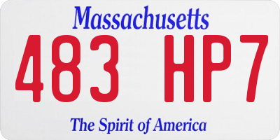 MA license plate 483HP7