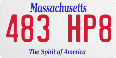MA license plate 483HP8